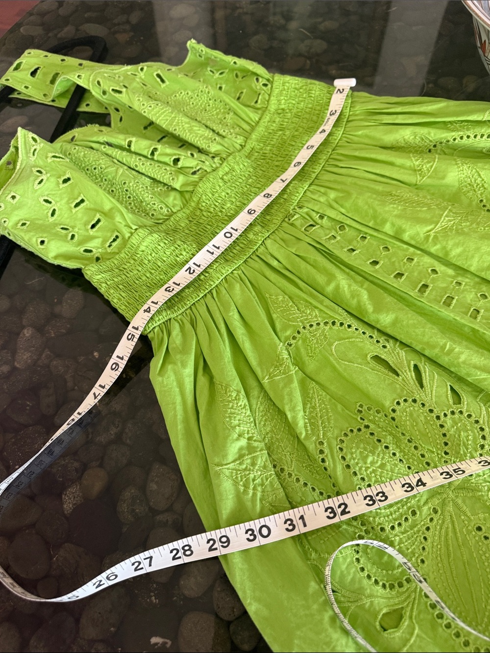 Rails Bright Lime Green Eyelet Cotton Sundress